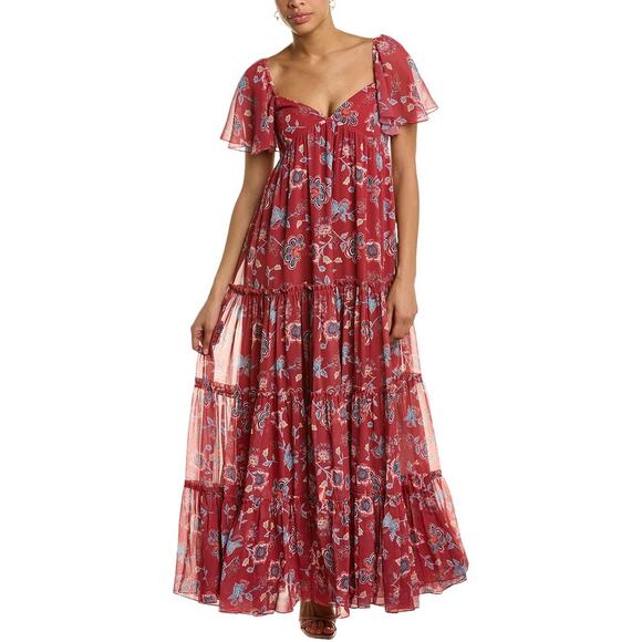 Sachin & Babi Red Floral Kara Maxi Dress Size 12 - Picture 14 of 14